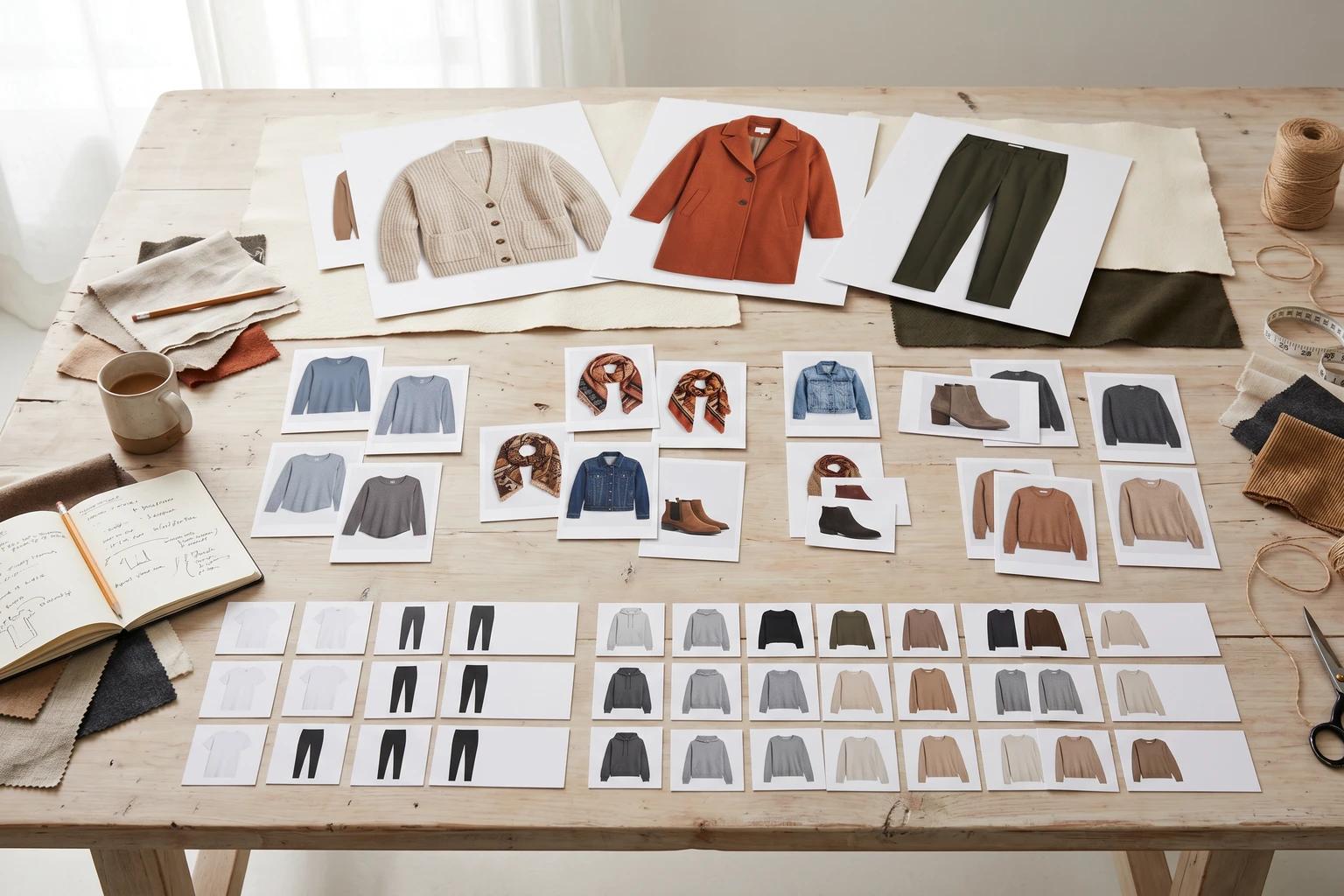 Fashion launch merchandising board showing hero, support, and low-risk SKUs organized by image readiness